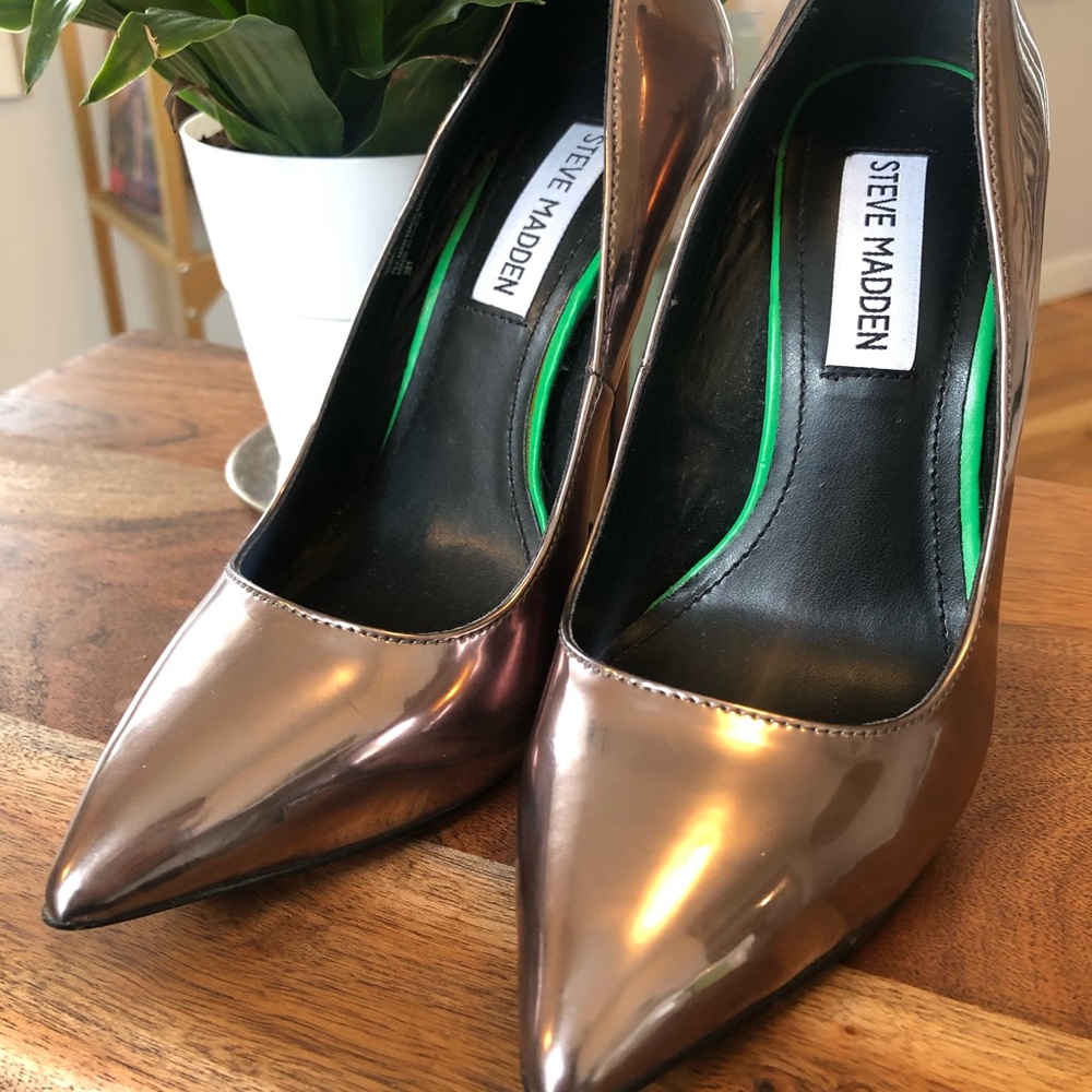 Steve Madden Metallic Stiletto Gunmetal Rose Gold